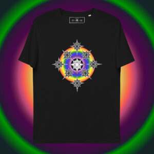 Portal of the Rainbow Star Black Organic Cotton T-Shirt at Mysterious Studio