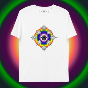 Portal of the Rainbow Star White Organic Cotton T-Shirt at Mysterious Studio