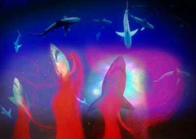 Shark Sisters Digital Collage on Mysterious Studio