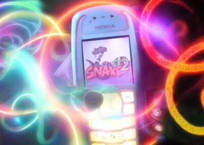 Snake Phone Digital Collage on Mysterious Studio