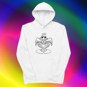 Saint Frog White Organic Cotton and Recycled Polyester Hoodie at Mysterious Studio